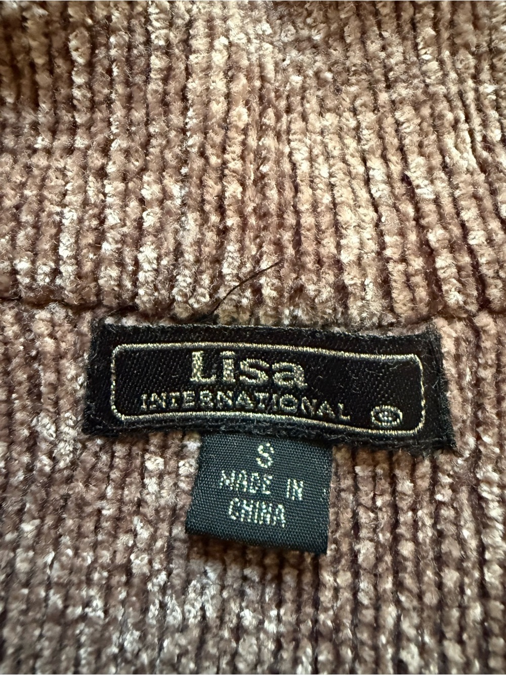 Lisa International Plush Ribbed Knit Vest in Beige - Picture 4 of 4